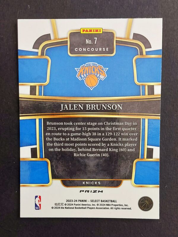 2023-24 Panini Select Jalen Brunson #7 Concourse Cracked Ice