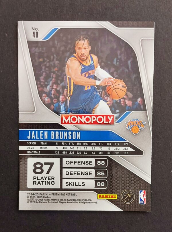 2024-25 Panini Prizm Monopoly Jalen Brunson #40