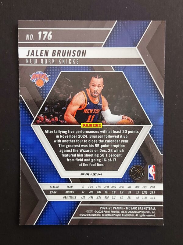 2024-25 Panini Mosaic Jalen Brunson #176 Silver