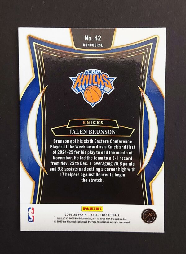 2024-25 Panini Select Jalen Brunson #42 Concourse
