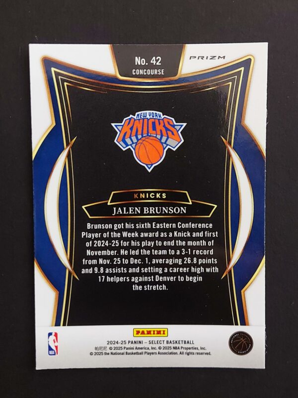 2024-25 Panini Select Jalen Brunson #42 Concourse Blue Prizm