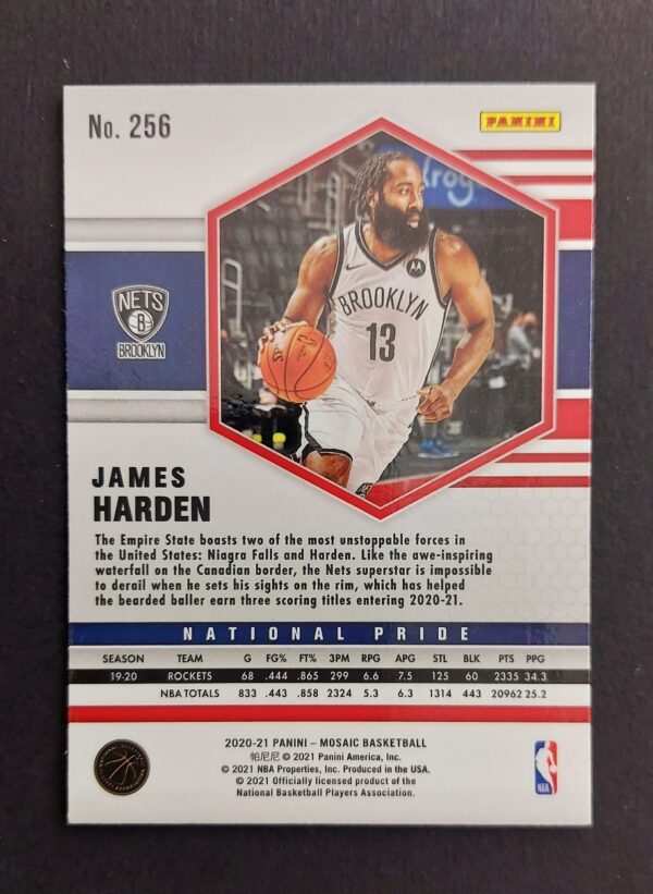 2020-21 Panini Mosaic National Pride James Harden #256
