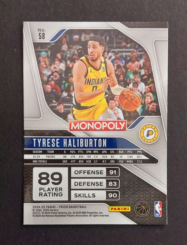 2024-25 Panini Prizm Monopoly Tyrese Haliburton #58