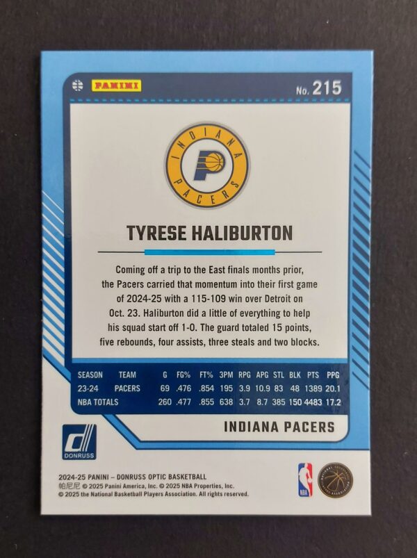 2024-25 Panini Optic Tyrese Haliburton #215