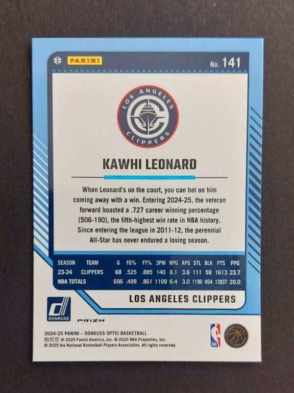 2024-25 Panini Optic Kawhi Leonard #141 Silver