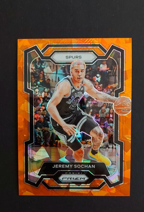 2023-24 Panini Prizm Jeremy Sochan #122 Orange Ice