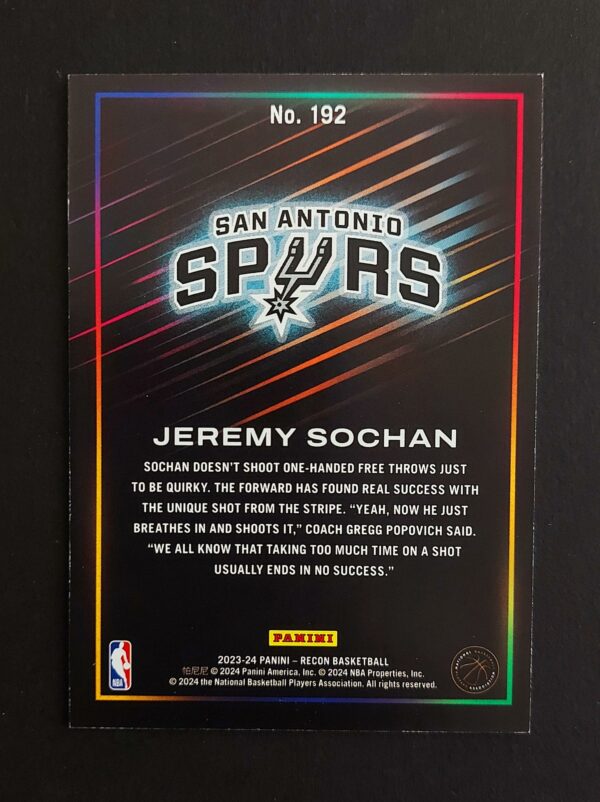 2023-24 Panini Recon Jeremy Sochan #192 018/199