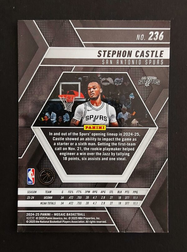 2024-25 Panini Mosaic Stephon Castle #236 RC