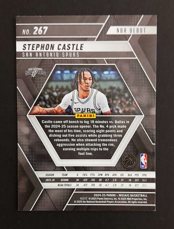 2024-25 Panini Mosaic NBA Debut Stephon Castle #267 RC
