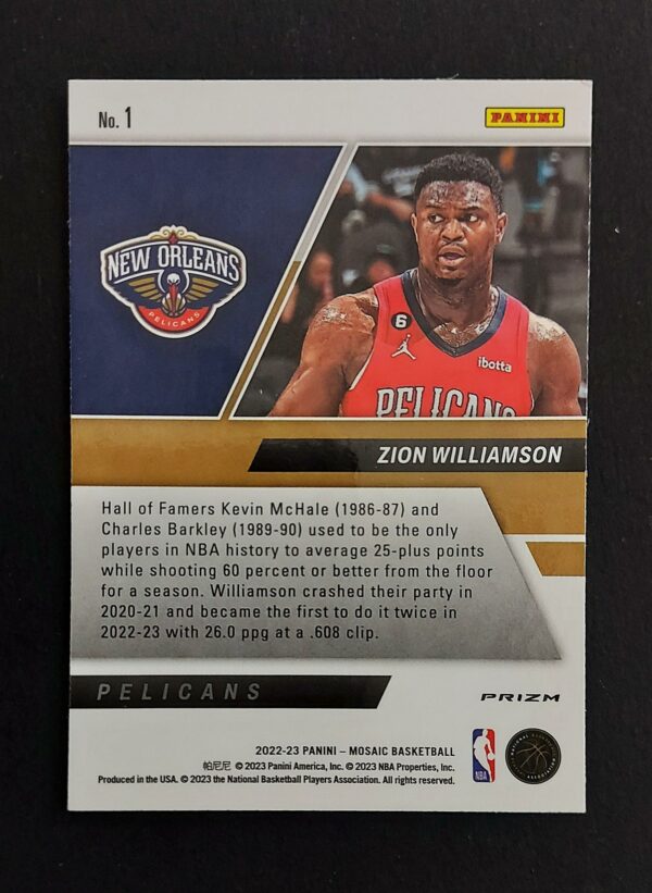 2022-23 Panini Mosaic Stare Masters Zion Williamson #1 Prizm