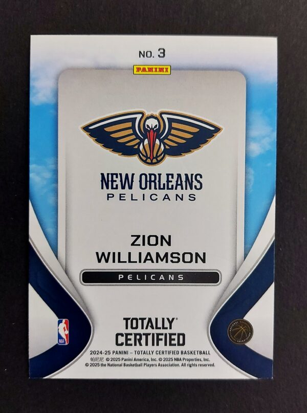 2024-25 Panini Totally Certified Franchise Fundations Zion Williamson #3