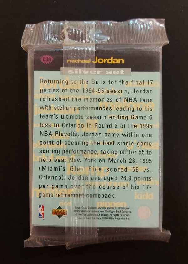1995-96 Upper Deck CC You Crash the Game Silver Set Exchange: Scoring- 30 kart - 2xJordan