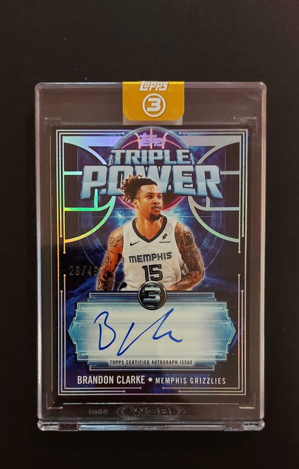 2025-26 Topps Three 3 Triple Power Brandon Clark 26/49 Auto