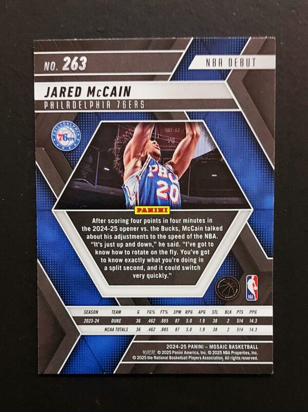 2024-25 Panini Mosaic NBA Debut Jared McCain #263 RC