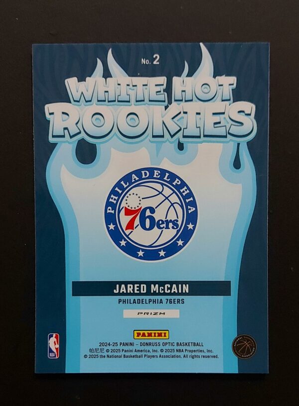 2024-25 Panini Optic White Hot Rookies Jared McCain #2 RC Purple