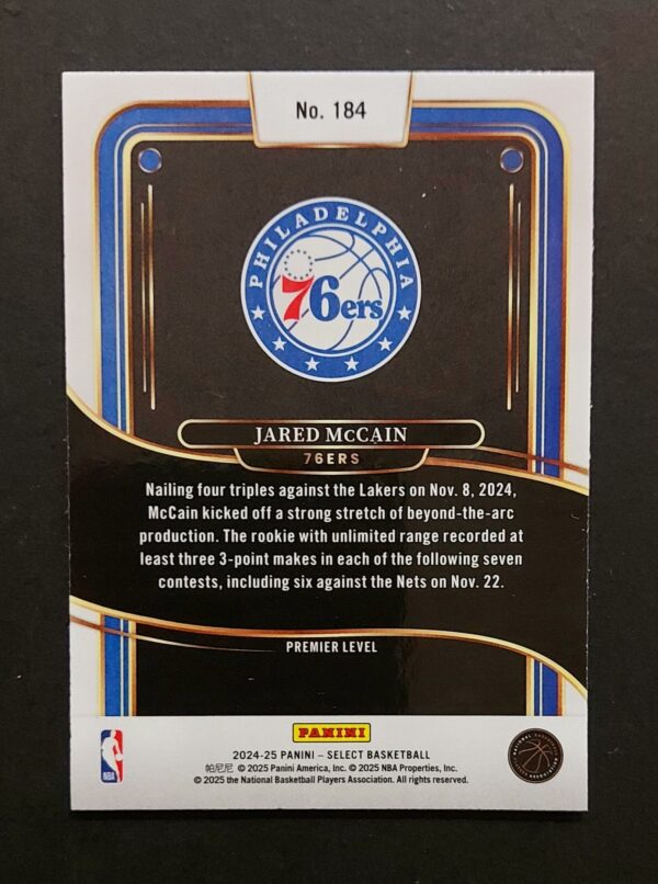 2024-25 Panini Select Jared McCain #184 RC Premier Level