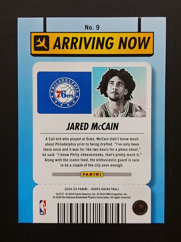 2024-25 Panini Hoops Arriving Now Jared McCain #9 RC