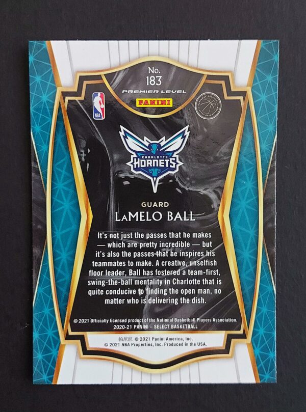 2020-21 Panini Select Lamelo Ball #183 Premiere Level RC