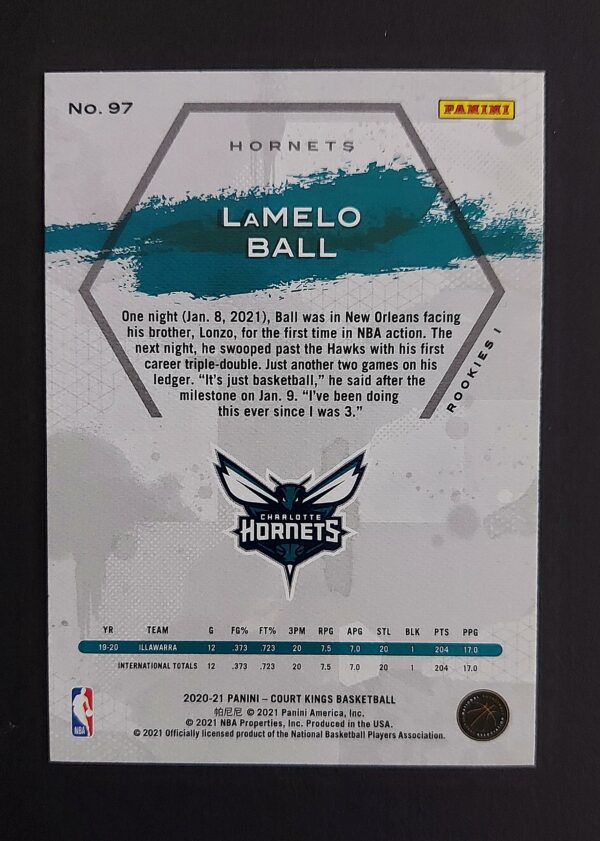 2020-21 Panini Court Kings Lamelo Ball #97 RC Rookies I
