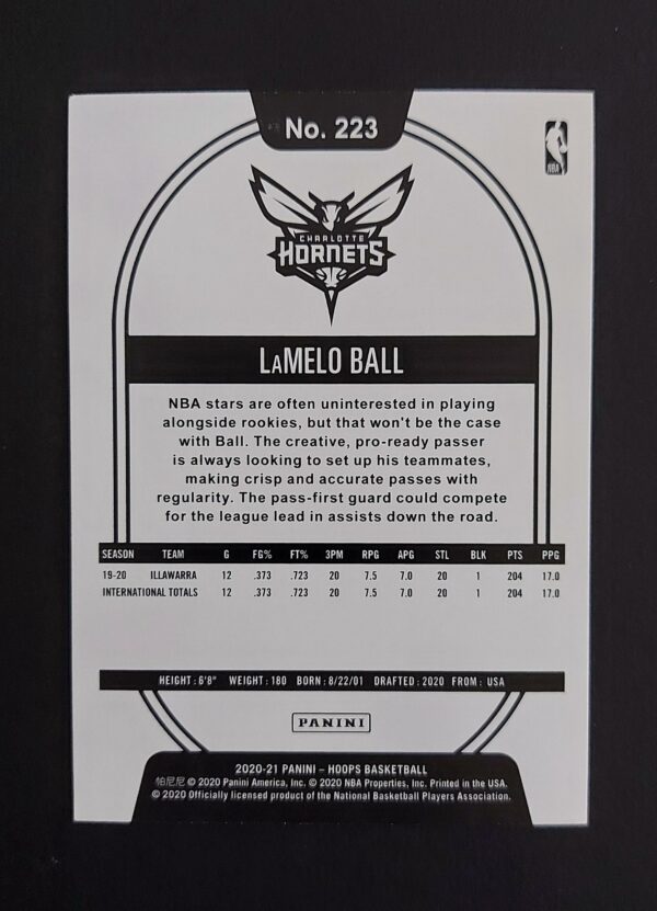 2020-21 Panini Hoops Lamelo Ball #223 RC