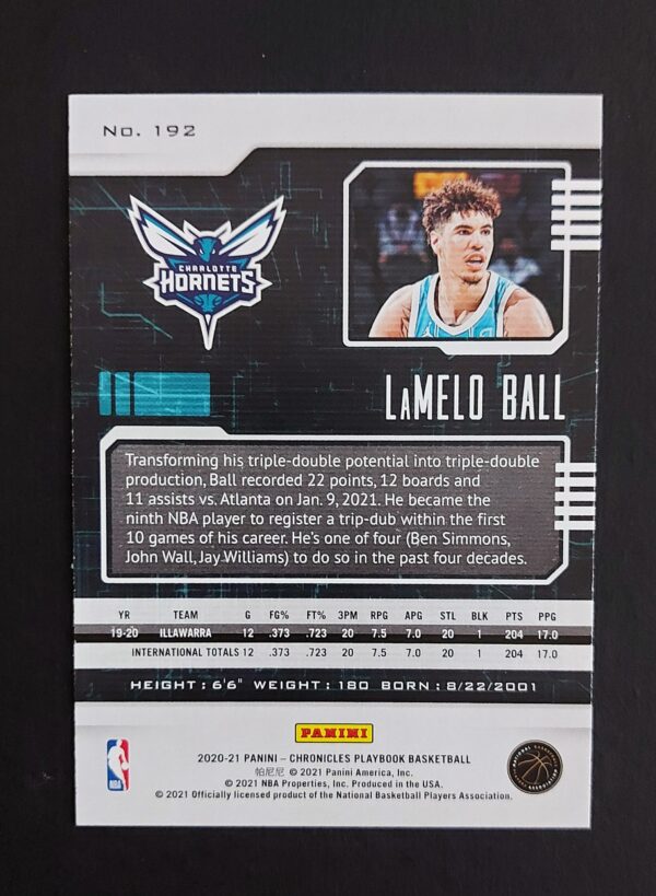 2020-21 Panini Chronicles Playbook Lamelo Ball #192 RC Pink