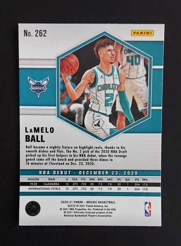 2020-21 Panini Mosaic NBA Debut Lamelo Ball #262 RC