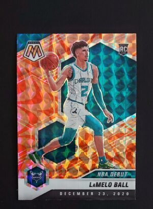 2020-21 Panini Mosaic NBA Debut Lamelo Ball #262 RC Orange Reactive