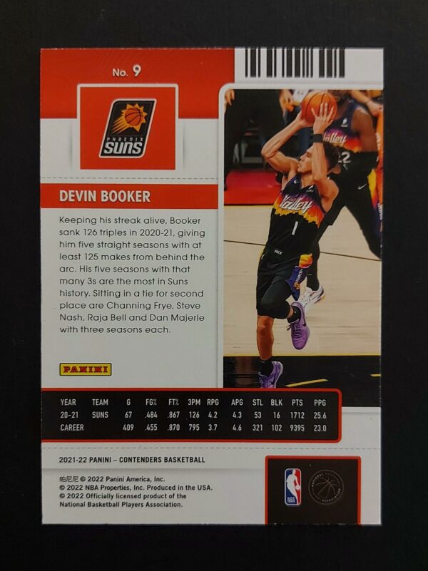 2021-22 Panini Contenders Devin Booker #9 Red