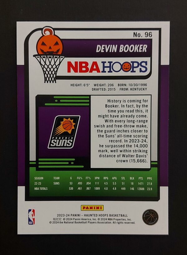 2023-24 Panini Haunted Hoops Devin Booker #96 Orange
