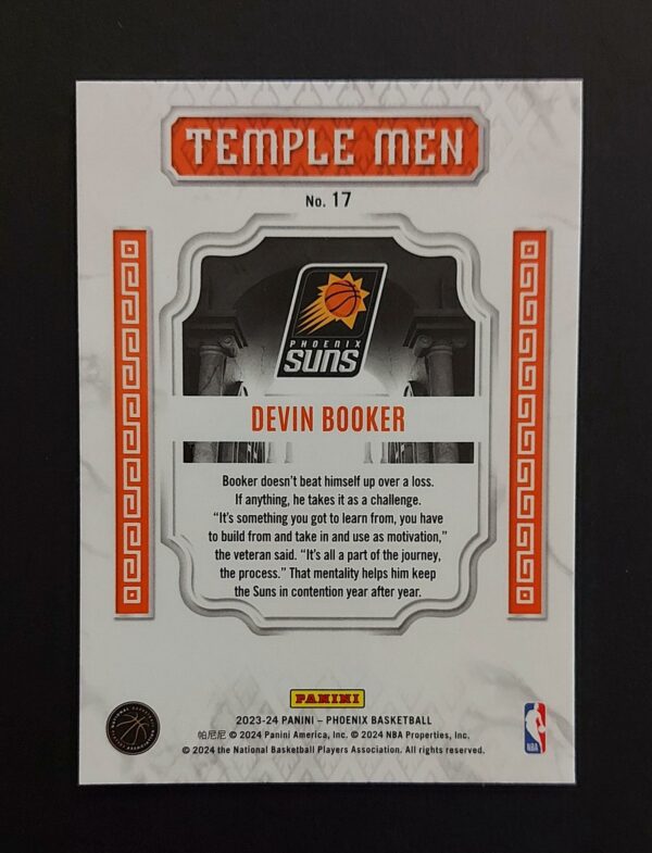 2023-24 Panini Phoenix Temple Man Devin Booker #17