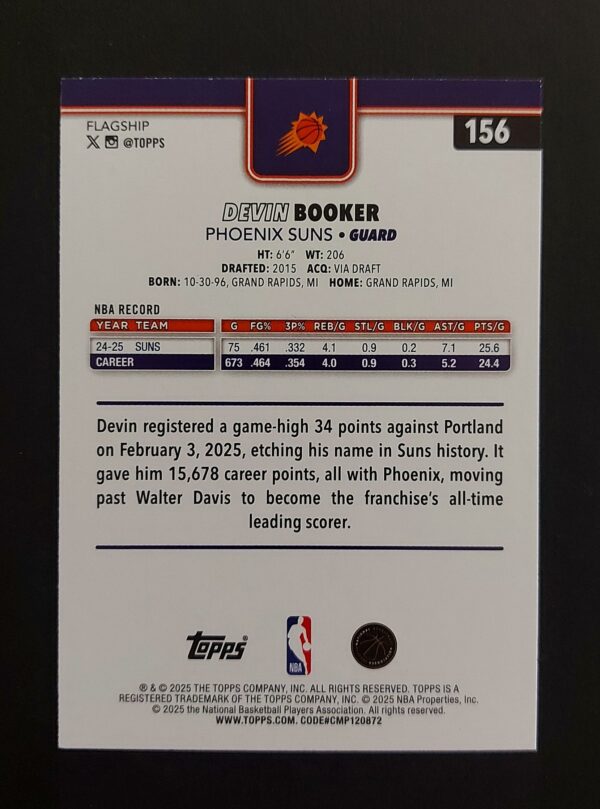 2025-26 Topps Devin Booker #156 0249/2025