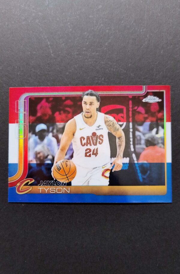 2025-26 Topps Chrome Jaylon Tyson #50 Red White Blue