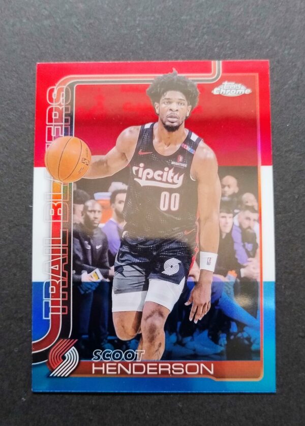 2025-26 Topps Chrome Scoot Henderson #166 Red White Blue