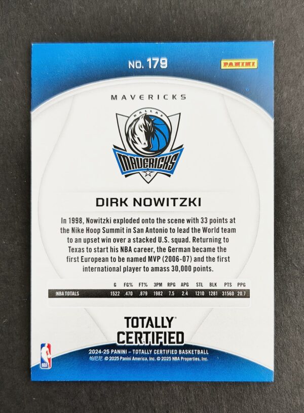 2024-25 Panini Totally Certified Dirk Nowitzki #179