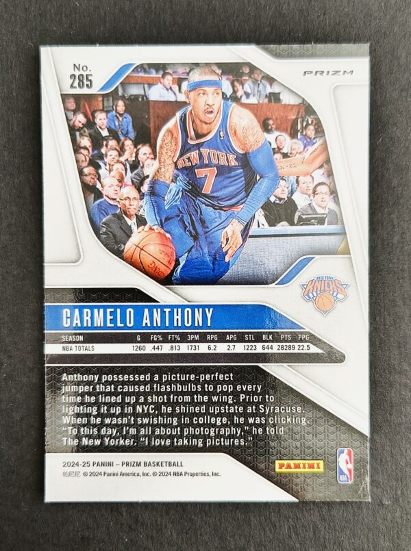2024-25 Panini Prizm Legends Carmelo Anthony #285 China Silver