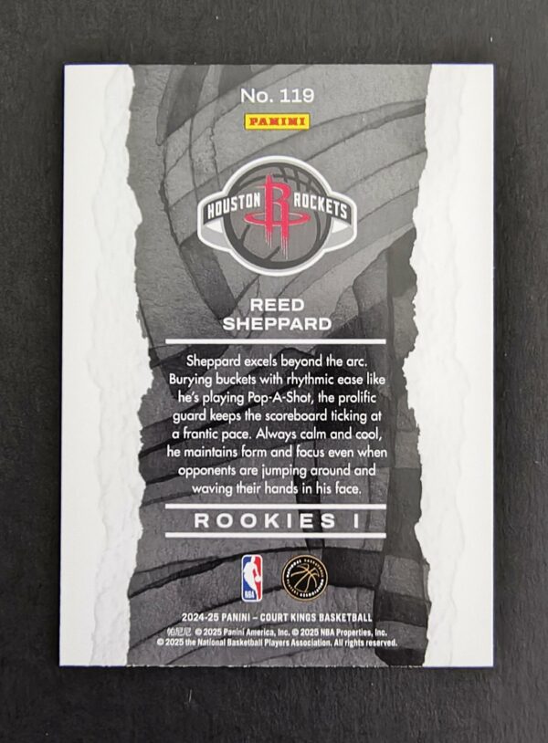 2024-25 Panini Court Kings Reed Sheppard #119 RC Rookies I