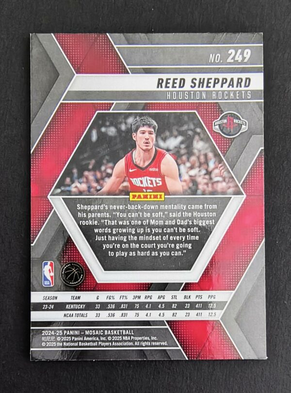 2024-25 Panini Mosaic Reed Sheppard #249 RC