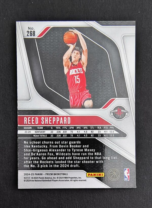 2024-25 Panini Prizm Reed Sheppard #268 RC
