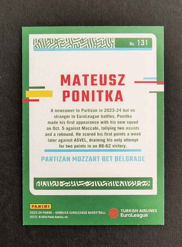 2023-24 Panini Donruss Euroleague Mateusz Ponitka #131