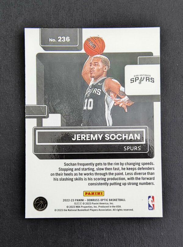 2022-23 Panini Optic Jeremy Sochan #236 RC