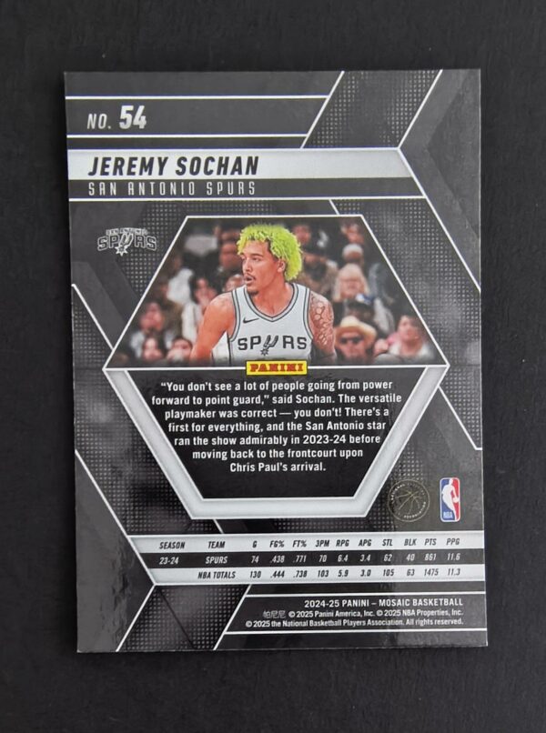 2024-25 Panini Mosaic Jeremy Sochan #54