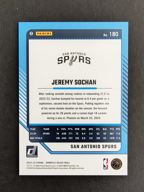2024-25 Panini Donruss Jeremy Sochan #180