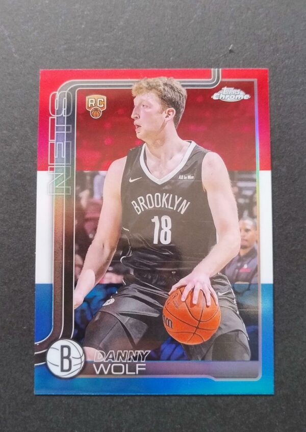 2025-26 Topps Chrome Danny Wolf #277 RC Red White Blue