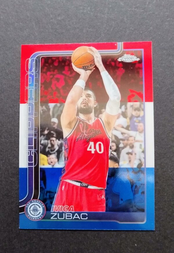 2025-26 Topps Chrome Ivica Zubac #63 Red White Blue