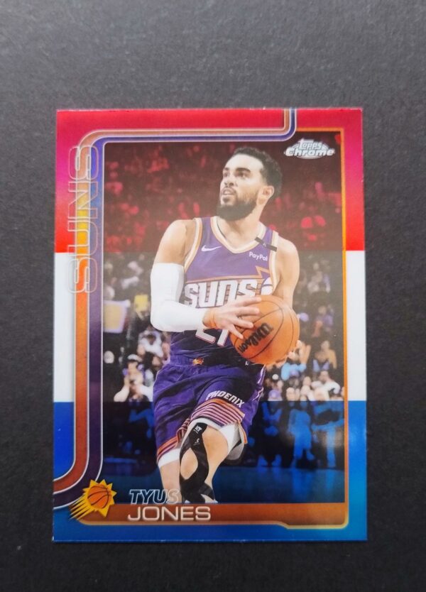 2025-26 Topps Chrome Tyus Jones #146 Red White Blue