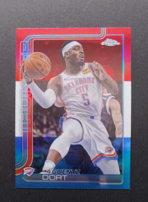 2025-26 Topps Chrome Luguentz Dort #177 Red White Blue