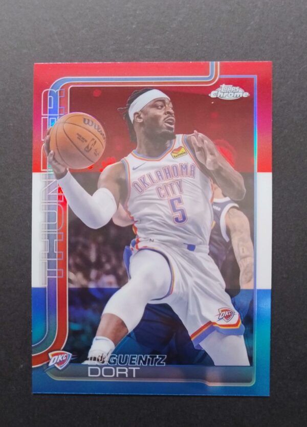 2025-26 Topps Chrome Luguentz Dort #177 Red White Blue