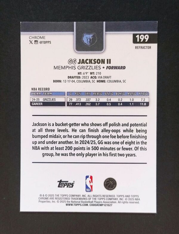2025-26 Topps Chrome GG Jackson II #199 Silver Refractor