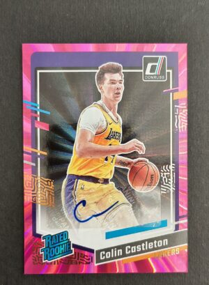 2023-24 Panini Donruss Colin Castleton RC Auto Pink Laser