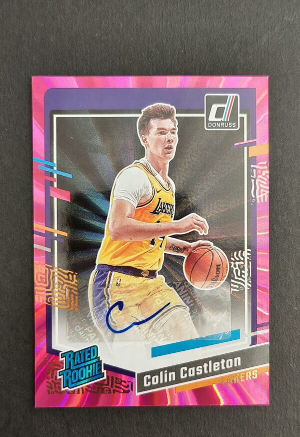 2023-24 Panini Donruss Colin Castleton RC Auto Pink Laser